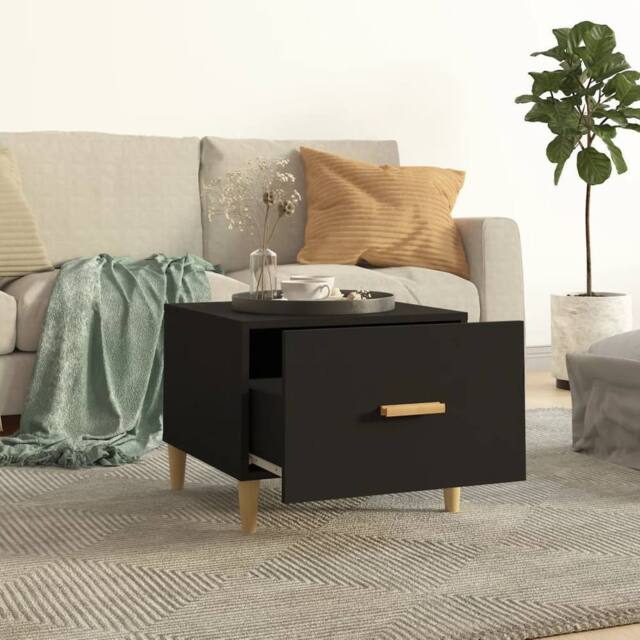 Berkfield Home Sturdy Coffee Table Black 50x50x40 cm Engineered Wood - Size: 50 x 50 x 40 cm - image 1
