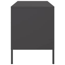 Berkfield Home TV Cabinets 2 pcs Black 68x39x50.5 cm Steel in Charcoal - thumbnail 8