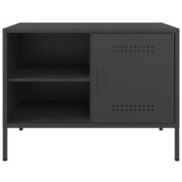 Berkfield Home TV Cabinets 2 pcs Black 68x39x50.5 cm Steel in Charcoal - thumbnail 7