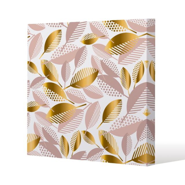Benjamin Tate Design Pastel rose & gold autumn (Canvas Print) / 90 x 90 x 4cm in Natural - Size: 90 x 90 x 4 cm - image 1
