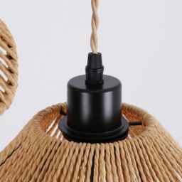 Garwarm 3 - Light Boho Rattan Farmhouse Pendant Light in Gold - thumbnail 9