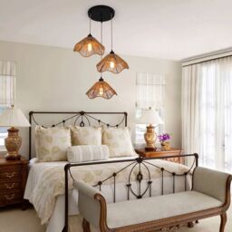 Garwarm 3 - Light Boho Rattan Farmhouse Pendant Light in Gold - thumbnail 5