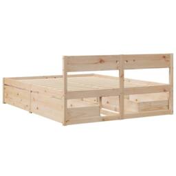 Berkfield Home Modern Bed Frame without Mattress 150x200 cm King Size Solid Wood Pine in Light Tan - thumbnail 6