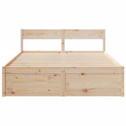 Berkfield Home Modern Bed Frame without Mattress 150x200 cm King Size Solid Wood Pine in Light Tan - thumbnail 4