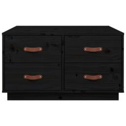 Berkfield Home Beautiful Coffee Table Black 80x80x45 cm Solid Wood Pine - Size: 80 x 80 x 45 cm - thumbnail 6