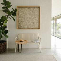 Statement Furniture Queensbury Bench with Back, Wooden Bench Seat in Cream - thumbnail 9