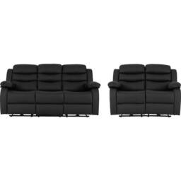 Seconique Roma 3+2 Electric Recliner Suite in Black - thumbnail 3