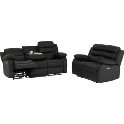 Seconique Roma 3+2 Electric Recliner Suite in Black - thumbnail 4