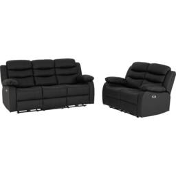 Seconique Roma 3+2 Electric Recliner Suite in Black - thumbnail 2