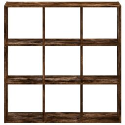 Berkfield Home Bookcase Smoked Oak 102x32x102 cm Engineered Wood in Brown - Size: 102 x 32 x 102 cm - thumbnail 4