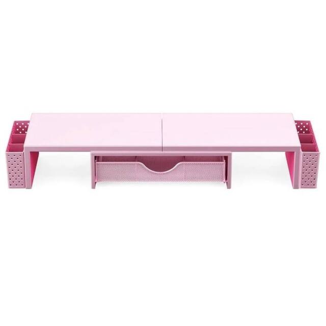 SPETLEK Dual Monitor Stand 2 Shelves Desk Riser Organizer Pink - Size: 0.6m2 - image 1
