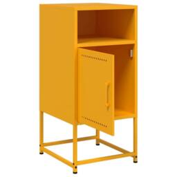 Berkfield Home Bedside Cabinets 2 pcs Mustard Yellow 36x39x78 cm Steel - Size: 36 x 39 x 78 cm - thumbnail 9