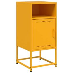 Berkfield Home Bedside Cabinets 2 pcs Mustard Yellow 36x39x78 cm Steel - Size: 36 x 39 x 78 cm - thumbnail 5