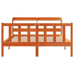 Berkfield Home Bed Frame with Headboard without Mattress Wax Brown 160x200 cm - thumbnail 4