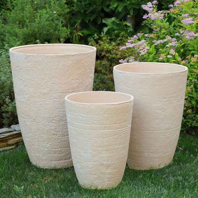 Wyld and Coco Beige Stone Effect Planter Indoor Outdoor Weather Resistant - image 1
