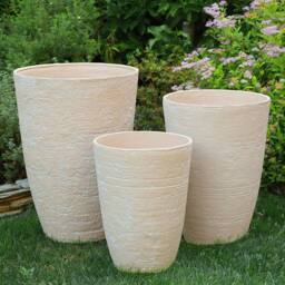 Wyld and Coco Beige Stone Effect Planter Indoor Outdoor Weather Resistant - thumbnail 1