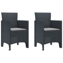 Berkfield Home Garden Chair Set of 2 Anthracite, Light Grey - thumbnail 1