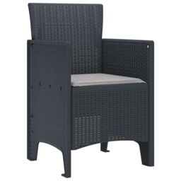 Berkfield Home Garden Chair Set of 2 Anthracite, Light Grey - thumbnail 4