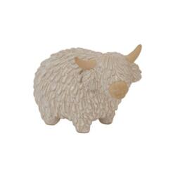 Hill Interiors Ceramic Highland Cow Christmas Dration 14cm x 11cm x 20cm in White - Size: 14 cm x 11 cm x 20 cm - thumbnail 1