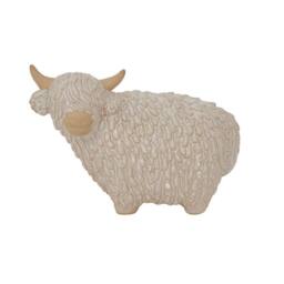 Hill Interiors Ceramic Highland Cow Christmas Dration 14cm x 11cm x 20cm in White - Size: 14 cm x 11 cm x 20 cm - thumbnail 3