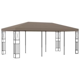 Berkfield Home Gazebo 6x3 m Taupe Fabric in Beige - thumbnail 1