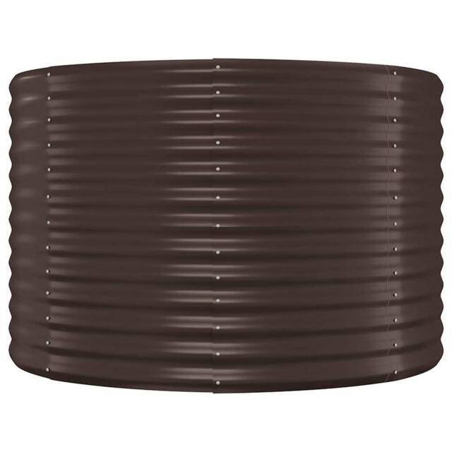 Berkfield Home Garden Raised Bed Powder-coated Steel 100x100x68 cm Brown - Size: 100 x 100 x 68 cm - image 1