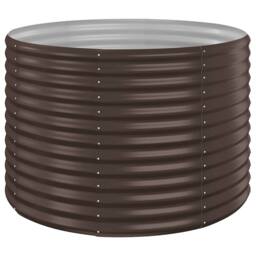 Berkfield Home Garden Raised Bed Powder-coated Steel 100x100x68 cm Brown - Size: 100 x 100 x 68 cm - thumbnail 3