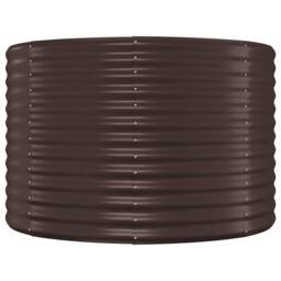Berkfield Home Garden Raised Bed Powder-coated Steel 100x100x68 cm Brown - Size: 100 x 100 x 68 cm