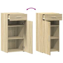 Berkfield Home Sideboard Sonoma Oak 45x42.5x93 cm Engineered Wood in Light Tan - thumbnail 7