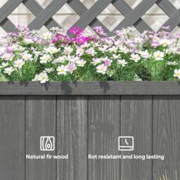 KORVIXA Wood Planter with Trellis for Climbing Plants in Grey - Size: 1.25kg - thumbnail 5
