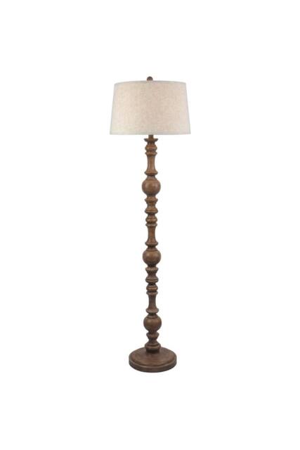 KDMD Seraphia Floor Lamp with Linen Shade - Elegant Modern Lighting in Brown - image 1