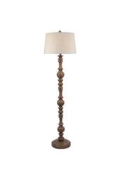 KDMD Seraphia Floor Lamp with Linen Shade - Elegant Modern Lighting in Brown