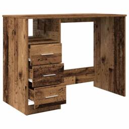 Berkfield Home Modern Desk Old Wood 102x76x50 cm Engineered Wood in Brown - Size: 102 x 76 x 50 cm - thumbnail 9