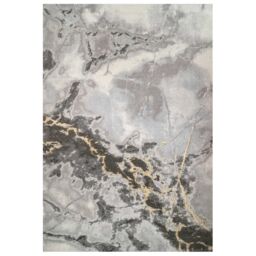 Kukoon Grey Gold Marble Effect Modern living Area Rug - Size: 80 cm x 150 cm - thumbnail 1