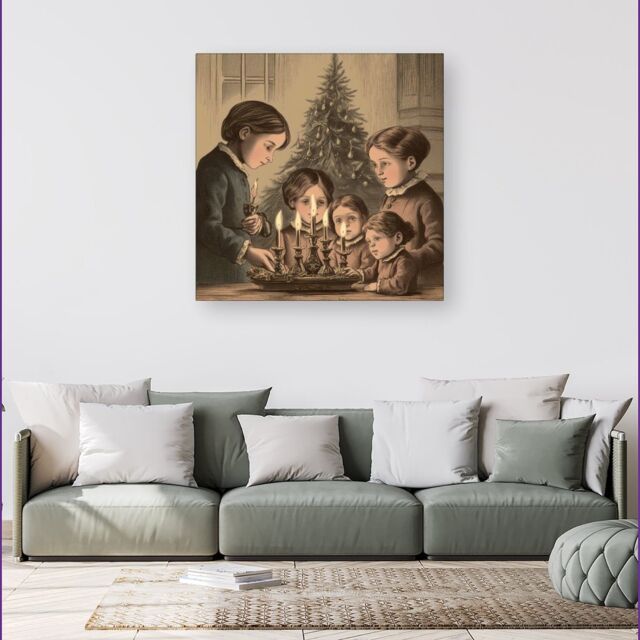 Warren Reed - Designer Christmas Candles Canvas - Size: w40 inch x h40 inch - image 1