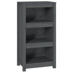 Berkfield Home Book Cabinet Grey 50x35x97 cm Solid Wood Pine - Size: 50 x 35 x 97 cm - thumbnail 2