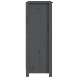 Berkfield Home Book Cabinet Grey 50x35x97 cm Solid Wood Pine - Size: 50 x 35 x 97 cm - thumbnail 6