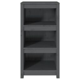 Berkfield Home Book Cabinet Grey 50x35x97 cm Solid Wood Pine - Size: 50 x 35 x 97 cm - thumbnail 5
