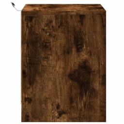 Berkfield Home Bedside Cabinets with LED Lights 2 pcs Smoked Oak Engineered Wood in Brown - thumbnail 7