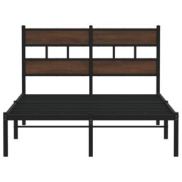 Berkfield Home Bed Frame without Mattress with Headboard Brown Oak 120x200 cm - Size: Small Double - thumbnail 4