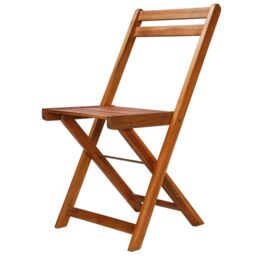 Berkfield Home 3 Piece Folding Bistro Set Solid Acacia Wood in Brown - thumbnail 5