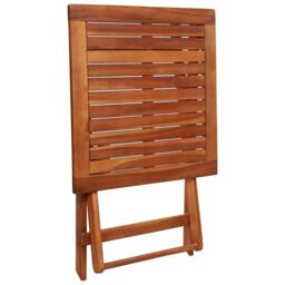 Berkfield Home 3 Piece Folding Bistro Set Solid Acacia Wood in Brown - thumbnail 6
