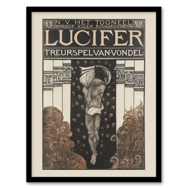 Artery8 Lucifer Mourning Game Theatre Poster Holst Framed Wall Art Print - Size: A4 - image 1