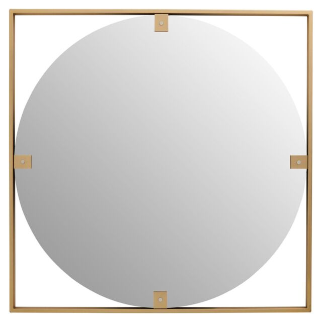 Orsina Square Wall Mirror, Sturdy Round Shaped Wall Mirror, Square Frame Lounge Mirror for Home, Office, Hallway in Gold - image 1