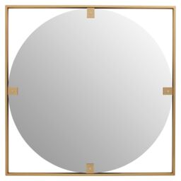 Orsina Square Wall Mirror, Sturdy Round Shaped Wall Mirror, Square Frame Lounge Mirror for Home, Office, Hallway in Gold - thumbnail 5