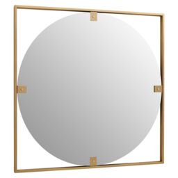 Orsina Square Wall Mirror, Sturdy Round Shaped Wall Mirror, Square Frame Lounge Mirror for Home, Office, Hallway in Gold - thumbnail 4