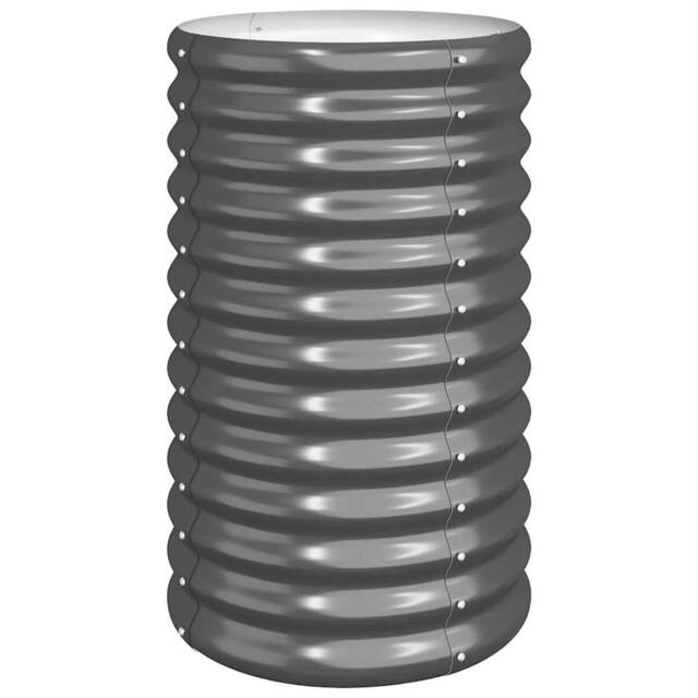 Berkfield Home Garden Planter Powder-coated Steel 40x40x68 cm Anthracite in Charcoal - Size: 40 x 40 x 68 cm - image 1