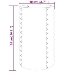 Berkfield Home Garden Planter Powder-coated Steel 40x40x68 cm Anthracite in Charcoal - Size: 40 x 40 x 68 cm - thumbnail 4