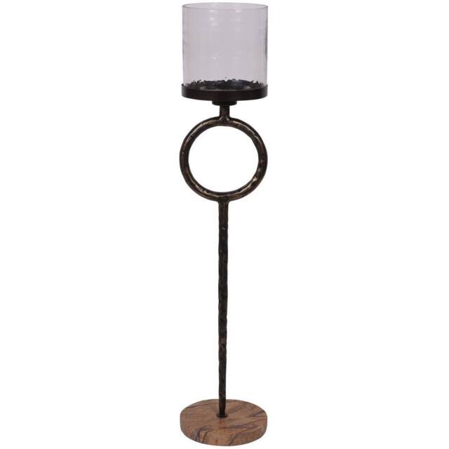 Libra Interiors Rutland Pillar Floor Hurricane Large 108cm in Gold - image 1
