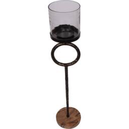 Libra Interiors Rutland Pillar Floor Hurricane Large 108cm in Gold - thumbnail 2